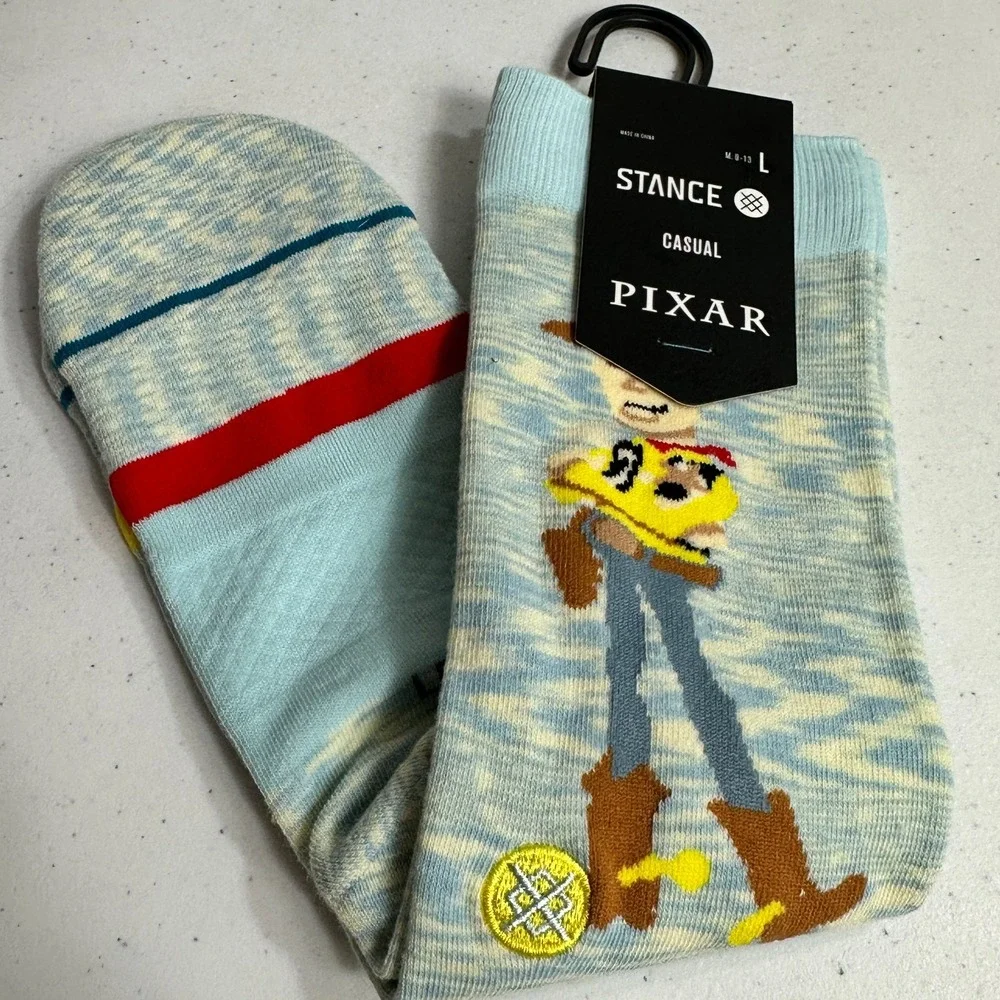 Stance X Pixar Socks Men Large 9-13 Blue Toy Story Woody Jessie Crew Length
